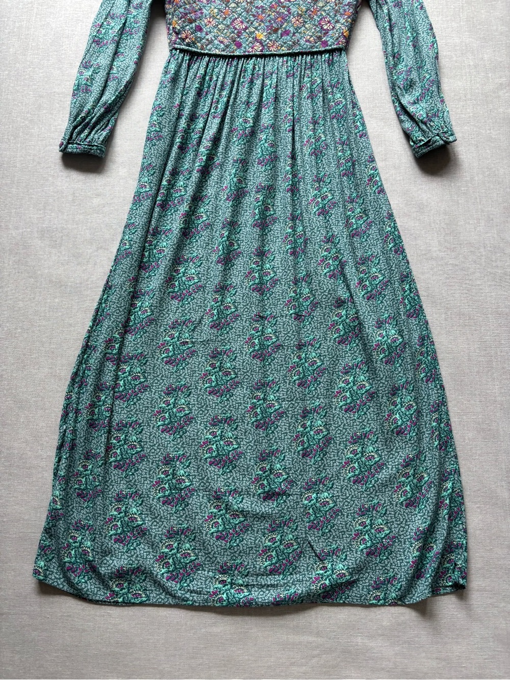 Vintage quilted boho cottagecore prairie peasant maxi dress - Picture 10 of 15